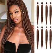 Everygoods Haarextensies Voor Vlechten 66 Cm 8 Stuks Pre-Uitgerekt Vlechten Hair Extensions Yaki Textuur Synthetische Hair Extensions Ez Braiding Hair Extensions