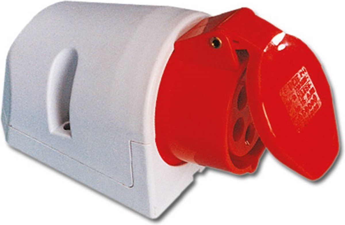 ABL Wandcontactdoos 5p. 16A-380Vrood d51s31