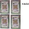 Afbeelding van het spelletje Speelkaarten - geplastificeerd - 4 pakjes - 4 decks - kaartspel - pokerkaarten