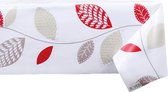 Raved Tafelzeil Bladeren  140 cm x  250 cm - Rood - PVC - Afwasbaar