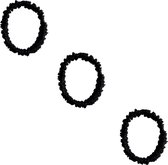YOSMO - Zijden haar elastiek - Scrunchies - Kleur zwart - 100% moerbei zijde - 3 stuks