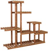 Zizcheery® Houten Plantenrek – 5 Tier Houten Bloemen Rek – Multifunctionele Rek - Duurzaam Materiaal – Uniek Ontwerp –  Schroefversterking