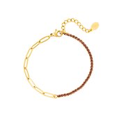 Zirkonia en chain - statement armband  - goud - lila