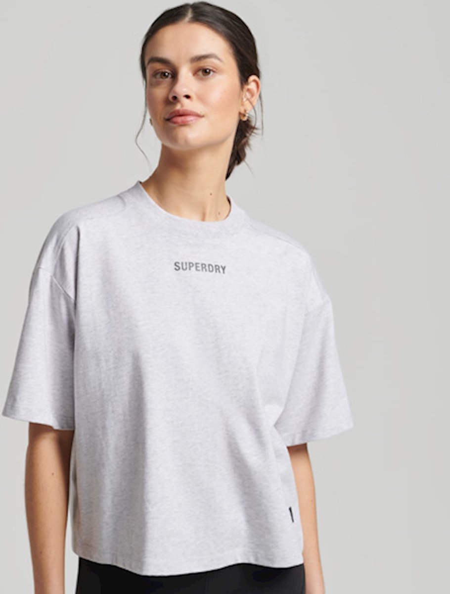 Superdry Dames tshirt Code Tech Oversized T-shirt met wijdvallende pasvorm Grijs