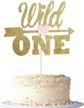 Taart Decoratie - Wild One - Taarttopper - Pijl - Goud - Glitter