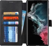 Samsung Galaxy S22 Ultra - RFID Portemonnee Book Case Hoesje - Zwart