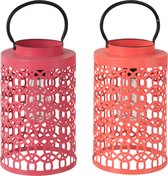 Lantaarn | metaal | fuchsia | 18x19x (h)27.5 cm