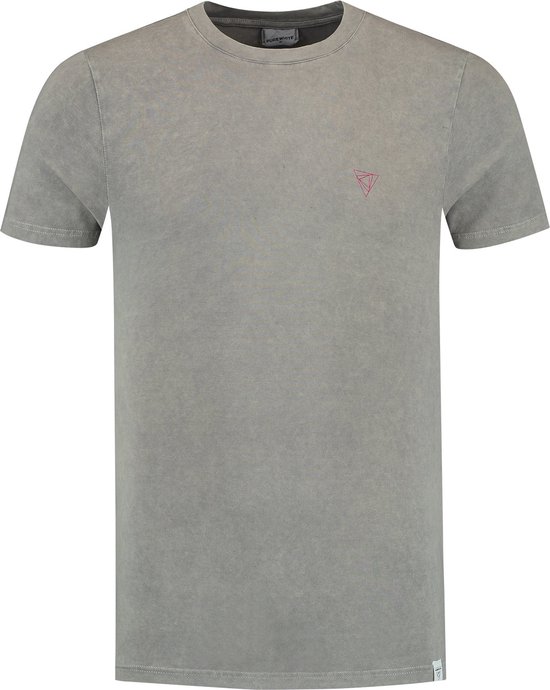 Purewhite -  Heren Slim Fit   T-shirt  - Bruin - Maat XS