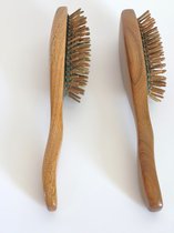 Haarborstel van sandelhout - Houten borstel - haarborstel voor stijl haar, krullen, kroeshaar, weaves en pruiken - Haarborstel voor droog en nat haar - Natuurlijke hoofd massage -