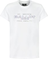 Ballin Amsterdam -  Jongens Slim Fit   T-shirt  - Wit - Maat 128