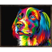 Eagle® Diamond Painting Volwassenen - Gekleurde Hond  - 50x40cm - Vierkante Steentjes