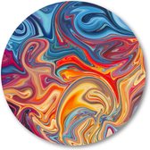 Kleurrijk marmerpatroon - Muurcirkel Forex 50cm - Wandcirkel voor binnen - Minimalist