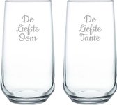 Gegraveerde Drinkglas 47cl De Liefste Tante-De Liefste Oom