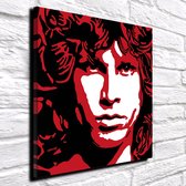 Jim Morrison Pop Art Canvas - 80 x 80 cm - Canvasprint - Op dennenhouten kader - Geprint Schilderij - Popart Wanddecoratie