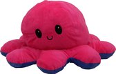 Grote Mood Octopus Knuffel – XL 30cm - Emotie Knuffel Omkeerbaar – TikTok Hype 2021 – Blij en Boos - Paars Galaxy