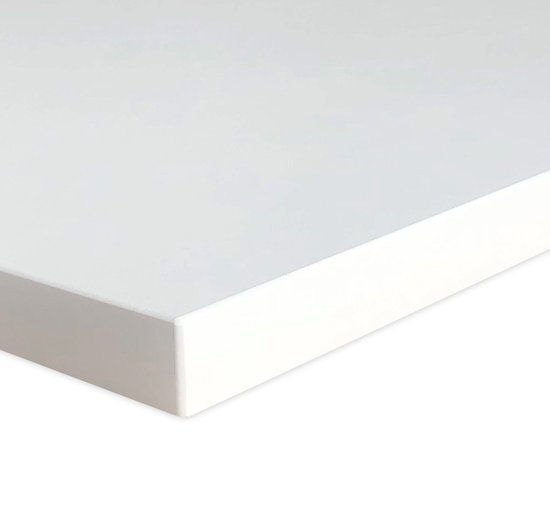 Ergonice - Tafelblad wit - Geperst hout met melamine toplaag - Formaat 140 x 80 cm