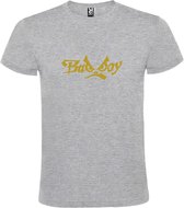 Grijs  T shirt met  "Bad Boys" print Goud size S