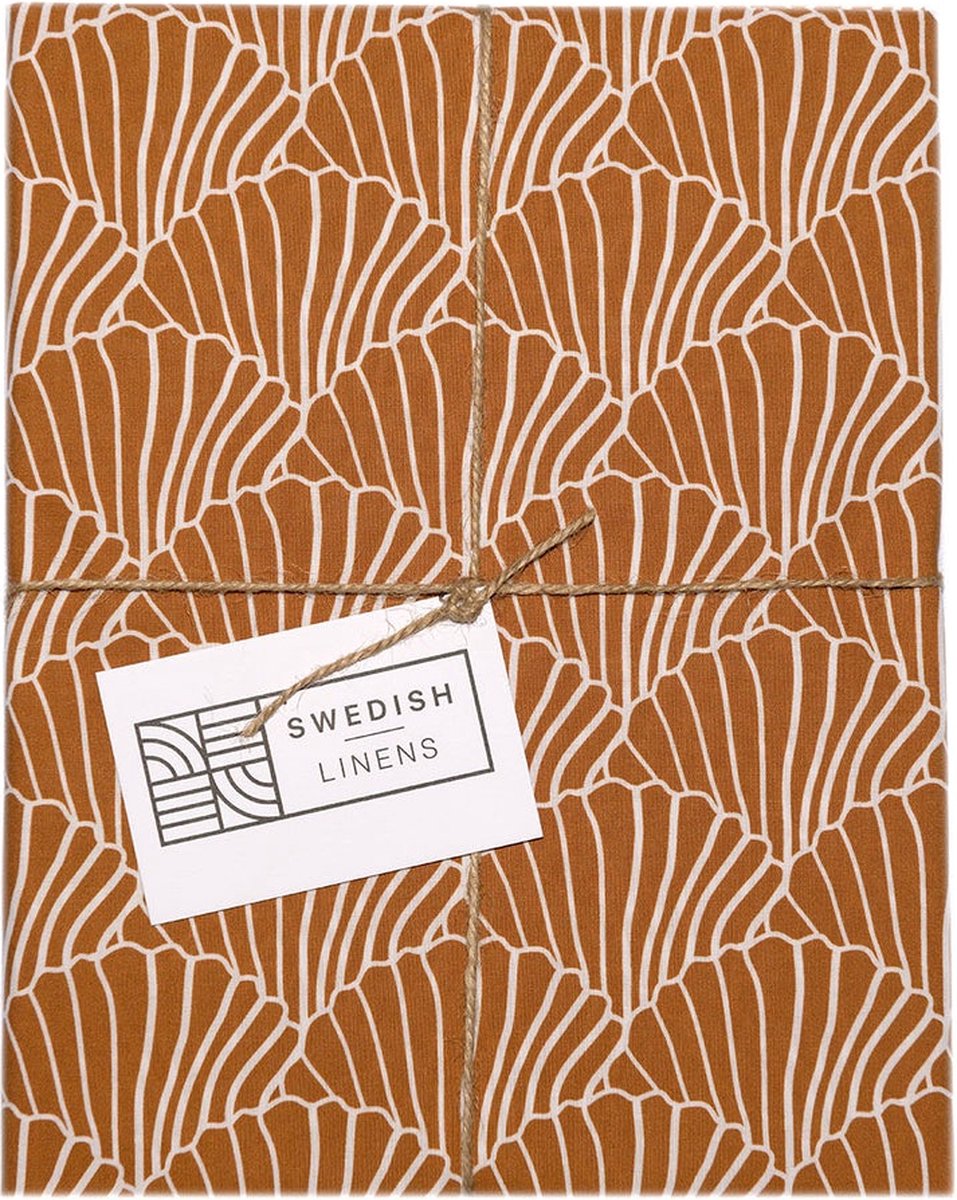 Swedish Linens - Kussensloop Seashells (50x75 cm) - Kussensloop - Cinnamon Brown