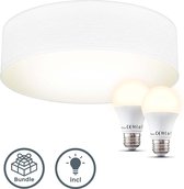 B.K.Licht - Slimme Plafondlamp - Plafonnière - Ø38cm - modern - voor binnen - wit - met E27 fitting - incl. smart lichtbronnen