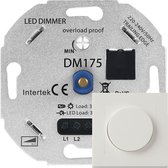 Universele LED Dimmer 3-200 Watt 220-240V - Fase Afsnijding - Universeel + afdekplaat
