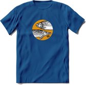 Fishing - Vissen T-Shirt | Grappig Verjaardag Vis Hobby Cadeau Shirt | Dames - Heren - Unisex | Tshirt Hengelsport Kleding Kado - Donker Blauw - L