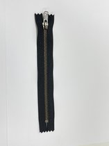 Spijkerbroek rits met rem, Jeansrits Zwart/brons YKK - 20 cm lang