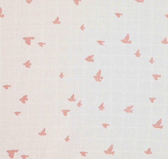 Briljant Baby Hydrofiel Multidoek XL Birds - Swaddle - Inbakerdoek - 120x120 - Ash Rose - 2 Stuks - Organic van Briljant — afbeelding 2