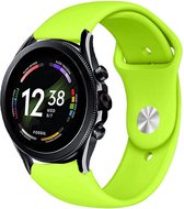 Siliconen Smartwatch bandje - Geschikt voor  Fossil Gen 6 - 44mm sport band - lichtgroen - Strap-it Horlogeband / Polsband / Armband
