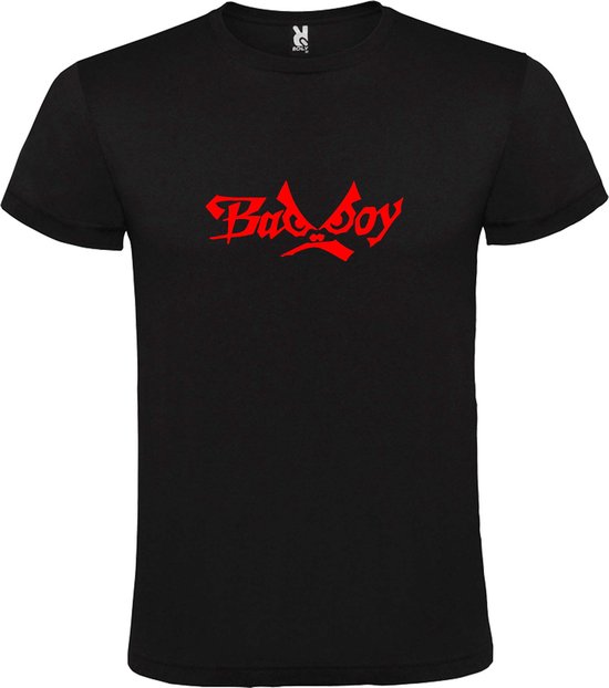 Zwart  T shirt met  "Bad Boys" print Rood size XXXL