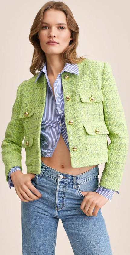 Mango Blazer Tweed Veste Avec Poches 27054764 14 Taille Femme - XL | bol.com