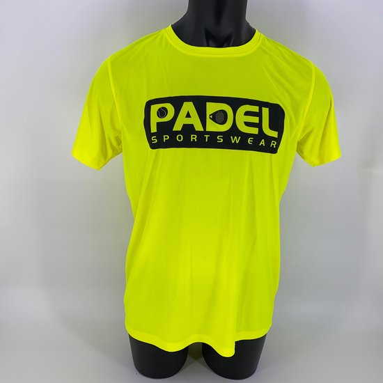 Padel Sportshirt Geel ademend heren Padel Sportswear