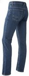 Gedetailleerde achterkant van een blauwe denim jeans.
