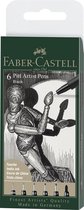 Faber-Castell tekenstift Pitt Artist Pen - zwart - 6-delig etui lijnbreedte XXS, XS, S, F, M, 1.5 - FC-167154