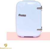 SmartImprove - Vintage - Draagbare koelkast - Kleine koelkast 4L - Mini Cosmetic - Koelkast - 12V/220V - Voor kamerdecoratie - Kantoor - Koel- En verwarmingsfuncties - Kleine retro - Draagbare minikoelkast