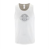 Witte Tanktop sportshirt met "Member of the Beer club" Print Zilver Size M