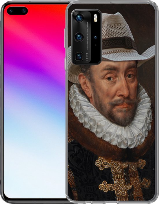 Coque Huawei P40 Pro - Guillaume d' Oranje - Chapeau - Vieux Maîtres - Coque de téléphone en Siliconen