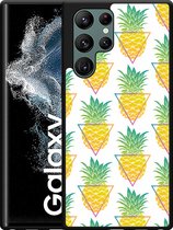 Hoesje Geschikt voor Samsung Galaxy S22 Ultra Hardcase Pineapple