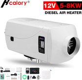 HCalory Standkachel Diesel - 12V 5-8KW Luchtverwarmer -Diesel Air Heater Auto Heater - voor Auto Vrachtwagen Bus Schip Camping Caravan RV - Wit