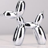 Artick Mini Balloon Dog - Jeff Koons Replica - Honden Beeldje -  Balloon Dog - Decoratie - Kunst -  Kleur: Lichtgrijs -  10x10x4 cm