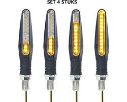 4 stuks LED Motor Richtingaanwijzers Dynamisch - Motorknipperlichten - Universeel - Buigbaar - Dynamische -Knipperlichten - Knipperlampen - Ingebouwd relais - IP68