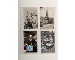 Insteekhoezen 4 vakken voor foto's 9 x 14 cm, A4, transparante bladen, voor 2-4 ringen, set van 10 showtassen, 140 micron, stevige kwaliteit, afmeting vak 145 x 106 mm voor o.a. oude ansichtkaarten en foto’s 9 x 14 cm