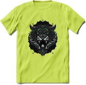 Tijger - Dieren Mandala T-Shirt | Aqua | Grappig Verjaardag Zentangle Dierenkop Cadeau Shirt | Dames - Heren - Unisex | Wildlife Tshirt Kleding Kado | - Groen - 3XL
