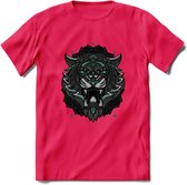 Tijger - Dieren Mandala T-Shirt | Aqua | Grappig Verjaardag Zentangle Dierenkop Cadeau Shirt | Dames - Heren - Unisex | Wildlife Tshirt Kleding Kado | - Roze - S