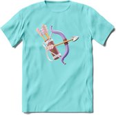 Valentijn pijl en boog Hart T-Shirt | Grappig Valentijnsdag Cadeautje voor Hem en Haar | Dames - Heren - Unisex | Kleding Cadeau | - Licht Blauw - XXL