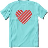 Valentijn Hart T-Shirt | Grappig Valentijnsdag Cadeautje voor Hem en Haar | Dames - Heren - Unisex | Kleding Cadeau | - Licht Blauw - S