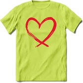 Valentijn Hart T-Shirt | Grappig Valentijnsdag Cadeautje voor Hem en Haar | Dames - Heren - Unisex | Kleding Cadeau | - Groen - XL