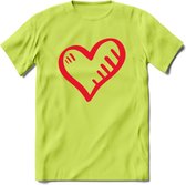 Valentijn Hart T-Shirt | Grappig Valentijnsdag Cadeautje voor Hem en Haar | Dames - Heren - Unisex | Kleding Cadeau | - Groen - S