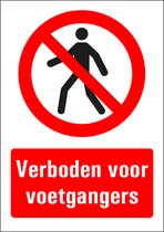 Verboden voor voetgangers sticker met tekst 148 x 210 mm
