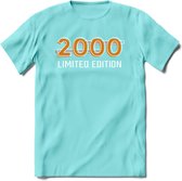 2000 Limited Edition T-Shirt | Goud - Zilver | Grappig Verjaardag en Feest Cadeau Shirt | Dames - Heren - Unisex | Tshirt Kleding Kado | - Licht Blauw - M