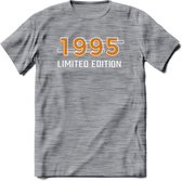 1995 Limited Edition T-Shirt | Goud - Zilver | Grappig Verjaardag en Feest Cadeau Shirt | Dames - Heren - Unisex | Tshirt Kleding Kado | - Donker Grijs - Gemaleerd - XXL